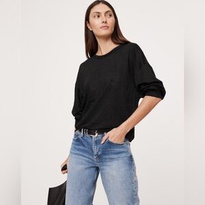 NWT Banana Republic LINEN Long Sleeved Dolman T-Shirt Size XS.